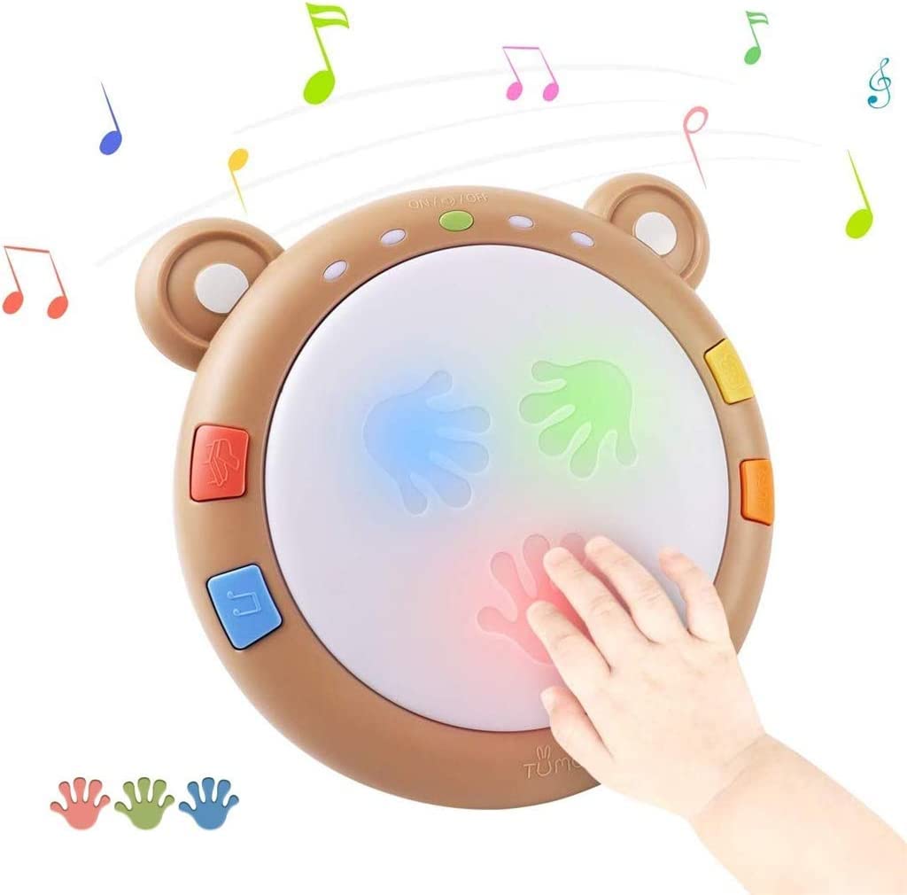Baby Early Educational Toys, ZQBDFC Baby Musical Electronic Toys, Light up Drum Baby Musical Instruments Sensory Baby Toy Musical Toys Gift for Infants, Toddlers, Boys, Girls, 6 Months Up