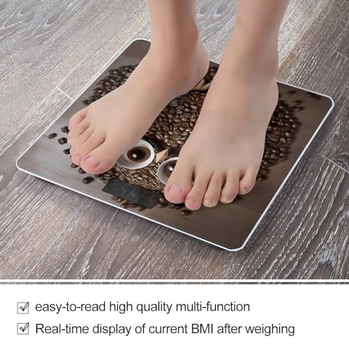 Báscula digital de baño con diseño de búho y plataforma de vidrio templado miniatura 5