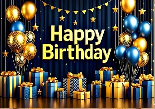 Image of Happy Birthday Theme Backdrop Banner 5x7 ft - Digital Print Cloth Background, Reusable Birthday Party Wall Decoration for Girls, Photo Booth & Stage Decor (BD 12)