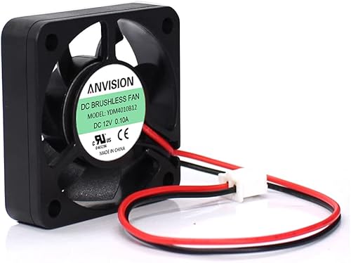 Miniatura 2 de ANVISION Paquete de 2 ventiladores de refrigeración sin escobillas de 1.575in x 0.394in CC 12 V, doble rodamiento de bolas, YDM4010B12