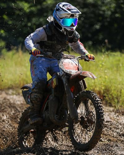 Image of Kids Youth Dirt Bike Goggles-Motocross & ATV Riding Goggles for Women,Youth,UV400 Impact-Resistant PC Lens,Anti-Slip Strap,Lightweight MTB,UTV,OTG,MX Gear with Pouch & Cloth