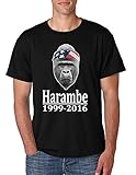 ALLNTRENDS Men's T Shirt Harambe Gorilla Support Zoo R.I.P T Shirt (L, Black)