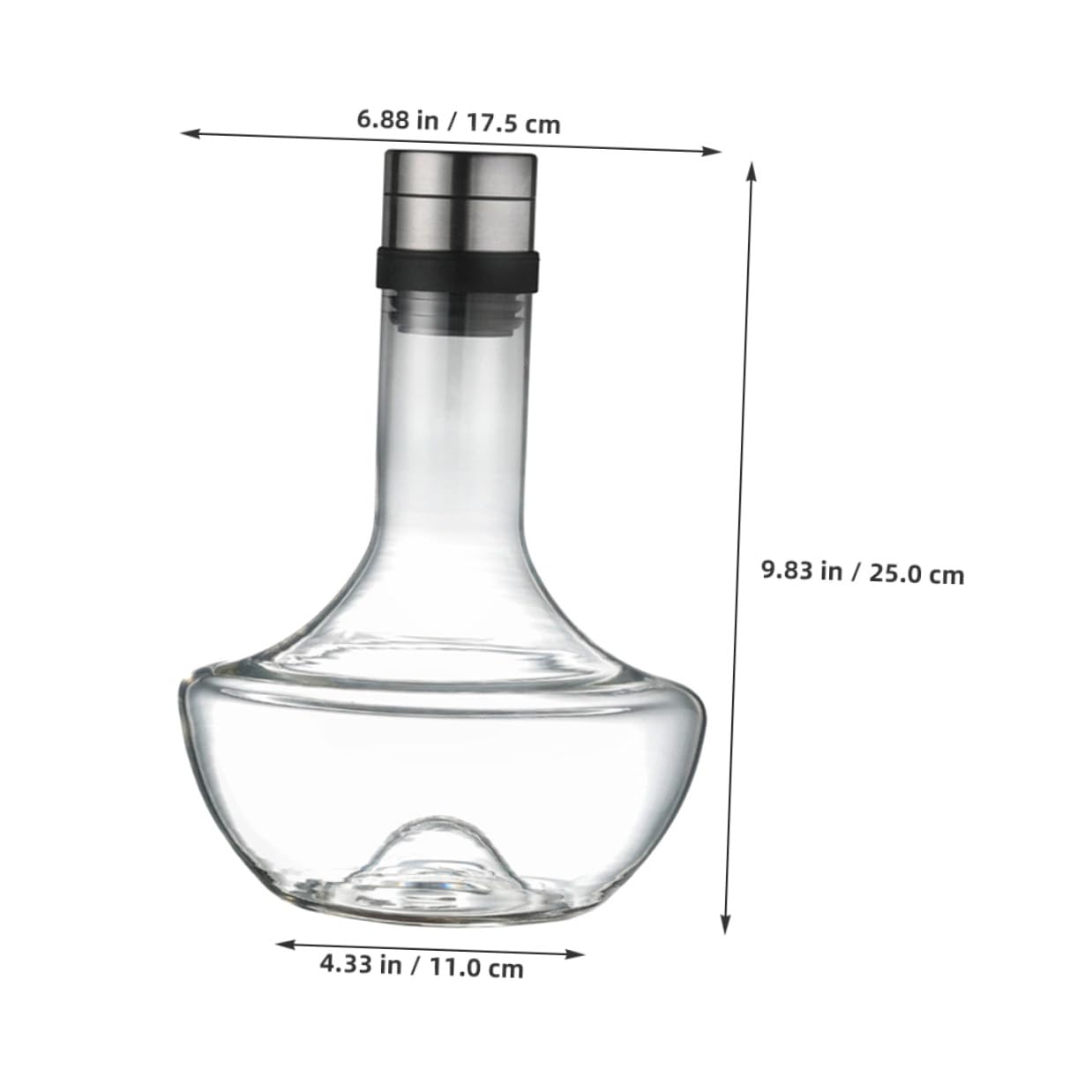1000-ml Dekanter aus Glas Handgeblasen Schnelles Belüften Ergonomisch Geformt Leicht zu Greifen für Wein und Whisky Genuss