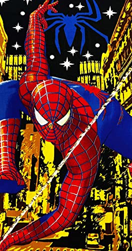 Marvels Spiderman Spiderweb Soft Hooded Poncho Towel #TOP2