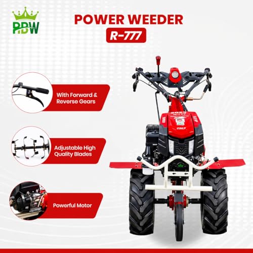 Image of RBW Power Weeder Petrol Machine 8.5hp | 265cc Havey Duty Tiller Cultivation Machine for Farming,Soil,Weeding & Garden 4 Strock Petrol Engine Machine (R-777)