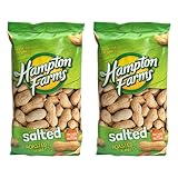 Hampton Farms - USA Grown All-Natural - Fancy Roasted In-Shell Salted Peanuts - 10 oz. Bags - 2 Pack