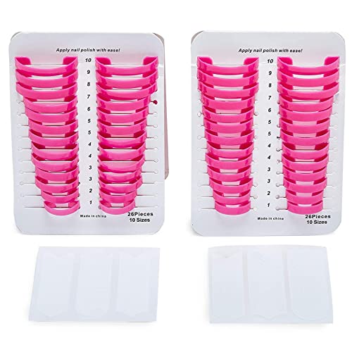 Plastic Nail Polish Protectors For Fingers (10 Sizes, 52 Pieces) #TOP3