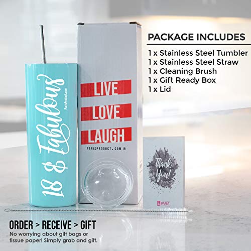18 & Fabulous 20Oz Stainless Steel Tumbler 18 Birthday Decorations For Girls, 18Th Birthday Gifts For Girls, Happy 18Th Birthday Decorations For Girls, 18 Year Old Girl Birthday Gifts, 18Th Gift Ideas #TOP1