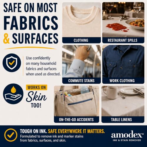 Image of Amodex Ink & Stain Remover Traveler 0.5oz Bottle with Built-in Brush