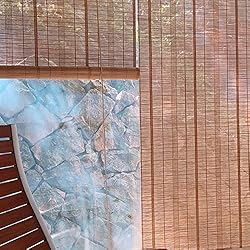 Persianas Para Exteriores Jardin LSMKKA Store Enrouleur Persianas Enrollables De Bambú, Cortinas De Ventana De Cocina Interior/Cortina De Listones Tejidos A Mano, Enrollable De Parasol para Porche Pérgola Jardín Patio Puerta