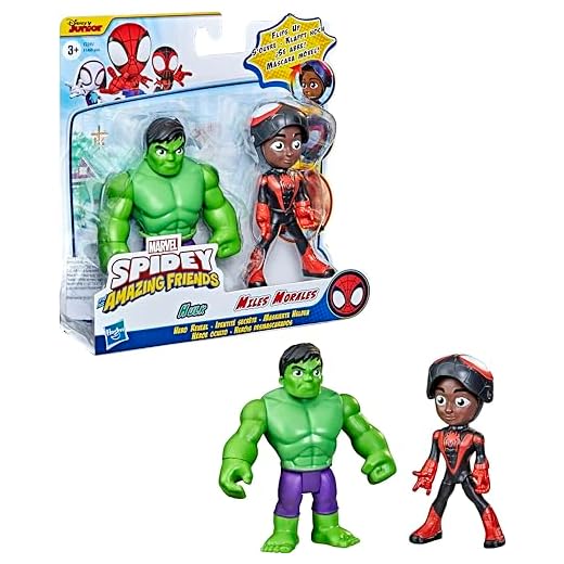 Hasbro Spidey and his Amazing Friends SAF Hero Reveal Miles and Hulk (F2245)