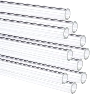 PQAPGT 6 Inches Long 10 Pieces Glass Borosilicate Blowing Tubes 12 mm OD 2mm Thick Wall Tubing Clear Tubes