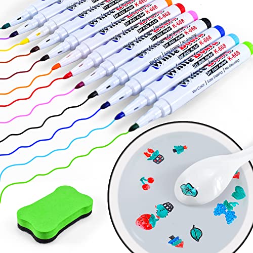 Magical Water Painting Pen, Painting Floating Marker Pens, Magic Doodle Drawing Pens Set, Doodle Water Floating Pens Birthday Christmas Toys Gifts for 3 4 5 6 7 8 Year Old Boys Girls Toddlers