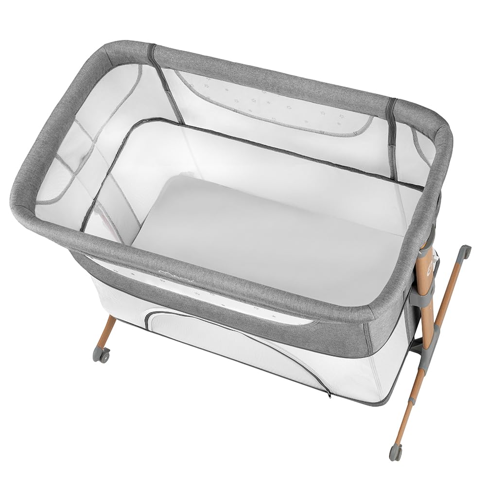 Momi Lit d'enfant Multifonction Smart Bed 4 en 1, lit d'appoint et Parc, jusqu'à 15 kg, réglage hauteur 5 niveaux, avec matelas