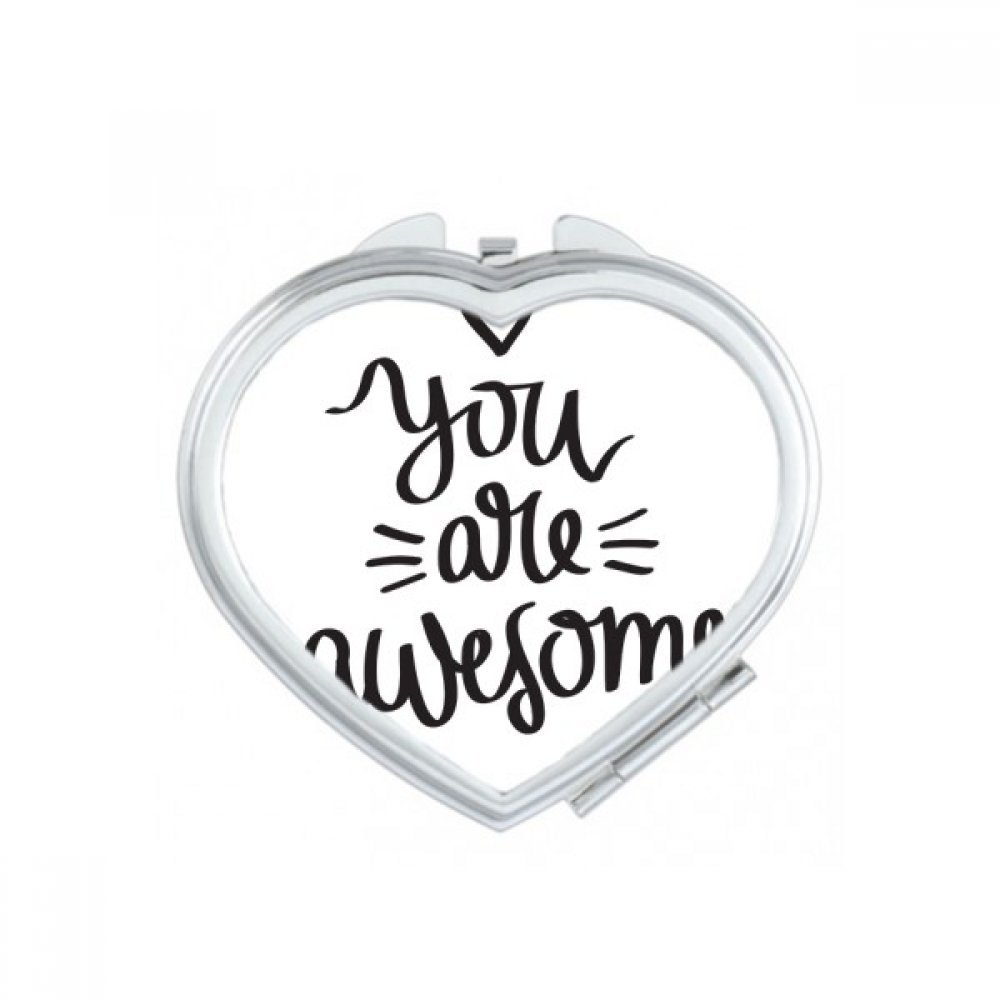 Miroir de poche mignon : le cadeau idéal pour elle avec citation coeur