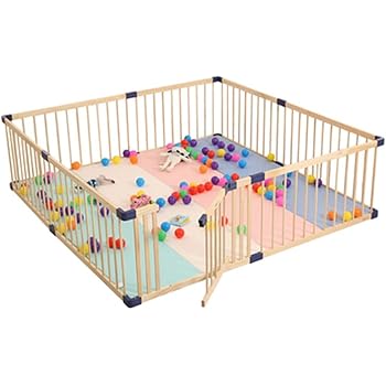 large wooden playpen
