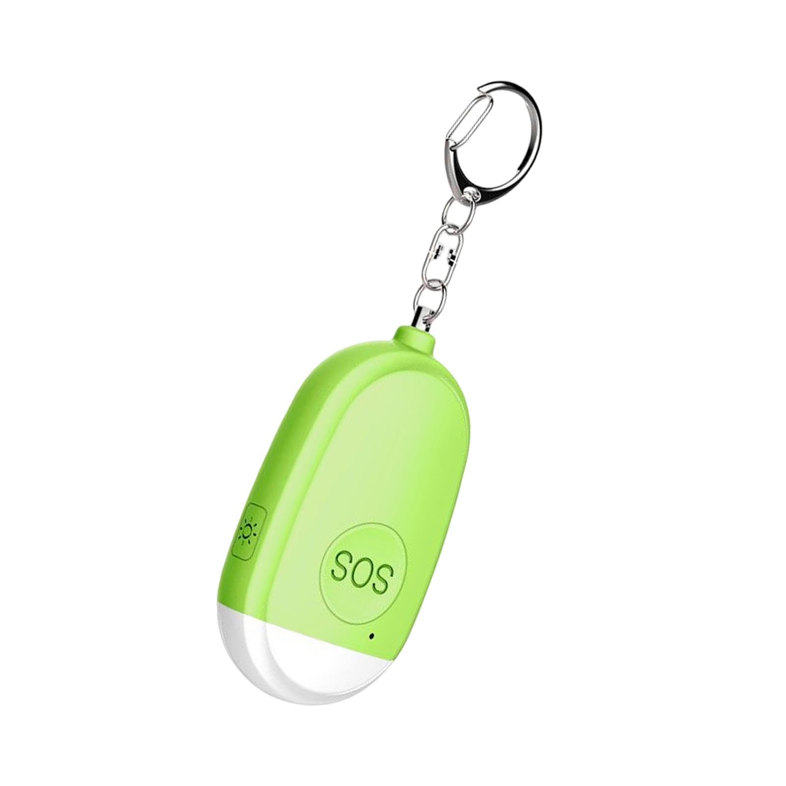 Lot de 5 petits porte-clés d'alarme personnelle avec lampe de poche Scream Loud 130 dB Vert