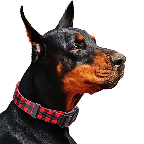 Rhea Rose Rot Schwarz Kariertes Hundehalsband Kleine Größe