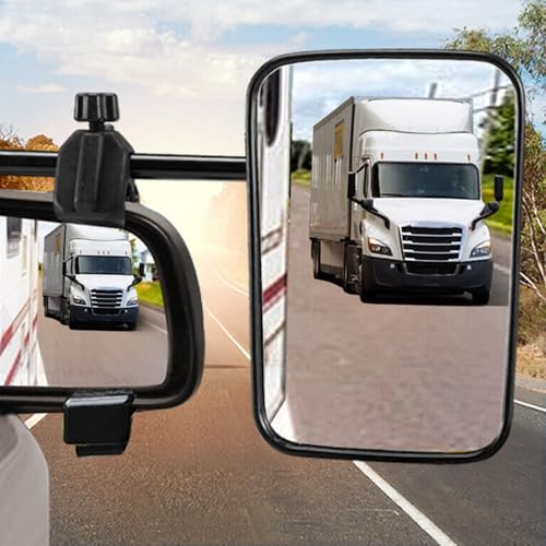 Provecta 1 Pair Caravan Towing Mirrors,Universal Clip-On Truck & RV Trailer Tow Mirrors,Adjustable Rearview Mirrors for Motorhome Vehicle Car RV SUV