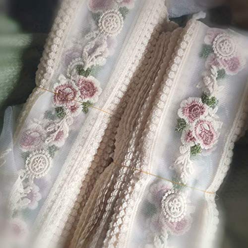 Sourcemall Lace Trim Ribbon, Delicate Cotton Embroidery Ribbon For Wedding/Bridal Decoration, Diy Craft Sewing, Home Decoration, 10 Yards #TOP5