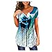 Tunika Damen Sommer Mode Vintage Blusentops Kurzarm Motive Atmungsaktiv Tee Top Teenager Mädchen Elegant Casual Locker Bedruckt Tshirt Oberteil Bluse Sweatshirt Streetwear