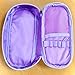 JUTOROSY Cute Pencil Case for Girls, Pu Leather Pencil Pouch with Zipper, Kawaii Stationery, Cartoon Makeup Bag, Pen Case Large Capacity Stationery Bag for School Supplies, Purple