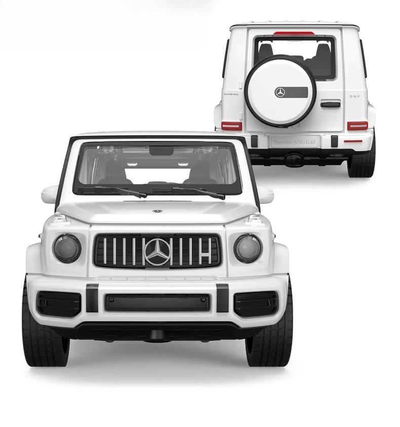Image of Diecast Mercedes AMG G63 G-Wagon Toy Car - 1:32 Scale Alloy Car with Light & Sound, Pull-Back Off-Road Jeep Toy for Kids & Collectors, Gift for Boys & Enthusiasts (White)