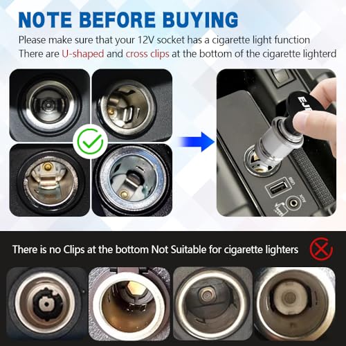 Image of Fire Missiles Button Car Cigarette Lighter Plug, Car Cigarette Lighter Replacement, Aluminum Alloy Push Button Lighter Plug, Standard 12V Fast Heating Power Socket for Auto