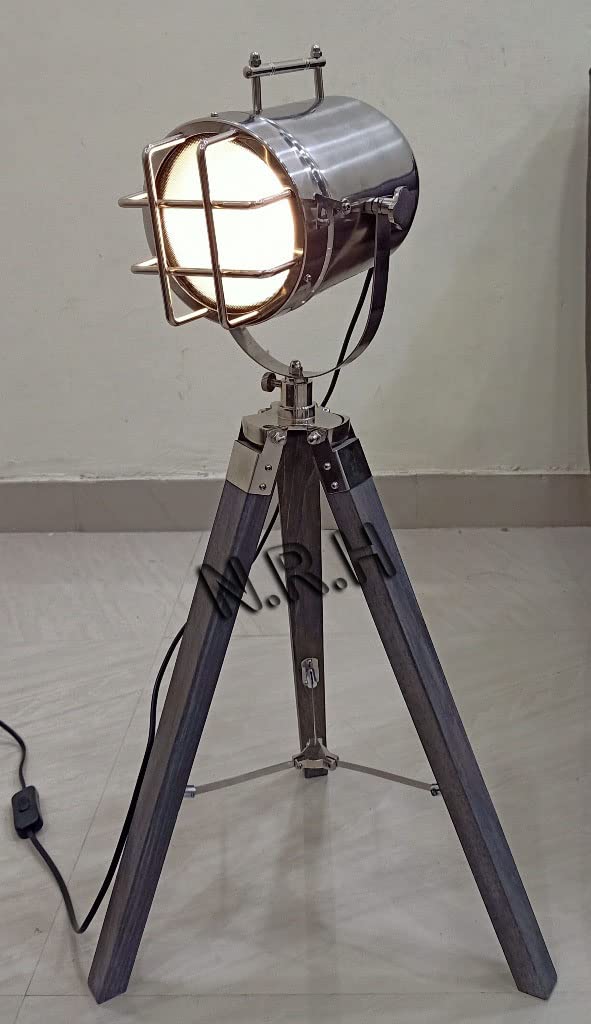 Lampada da tavolo treppiede del progettista dell'annata moderna altezza regolabile da tavolo cinema in legno faro Home Decor