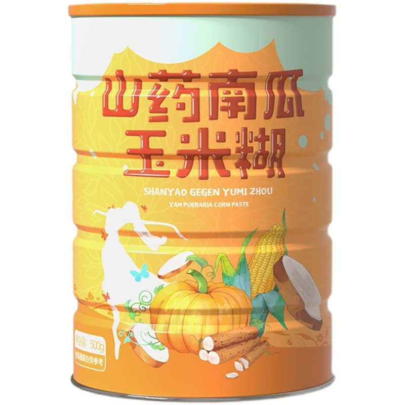 Miniatura 2 de Grano de pasta de maíz de calabaza con ñame chino, 17.64 ozlata, gachas de maíz, almidón de ñame dulce perfumado, harina de maíz, polenta, polvo