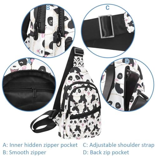 Sac à dos à bandoulière imperméable panda multicolore 30x18cm - 2