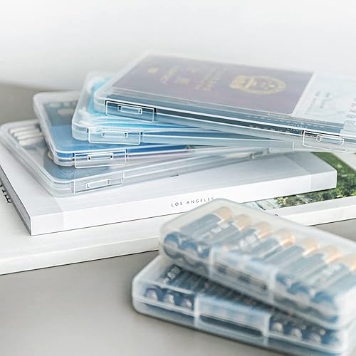 Miniatura 2 de 2 contenedores rectangulares de plástico transparente con tapa con bisagras, mejor para tarjetas, accesorios, manualidades, monedas, suministros de