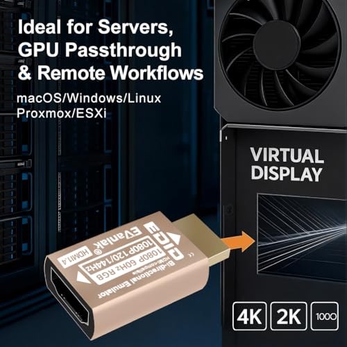 EVanlak HDMI EDID Emulator Adapter Dummy Plug miniatura 4