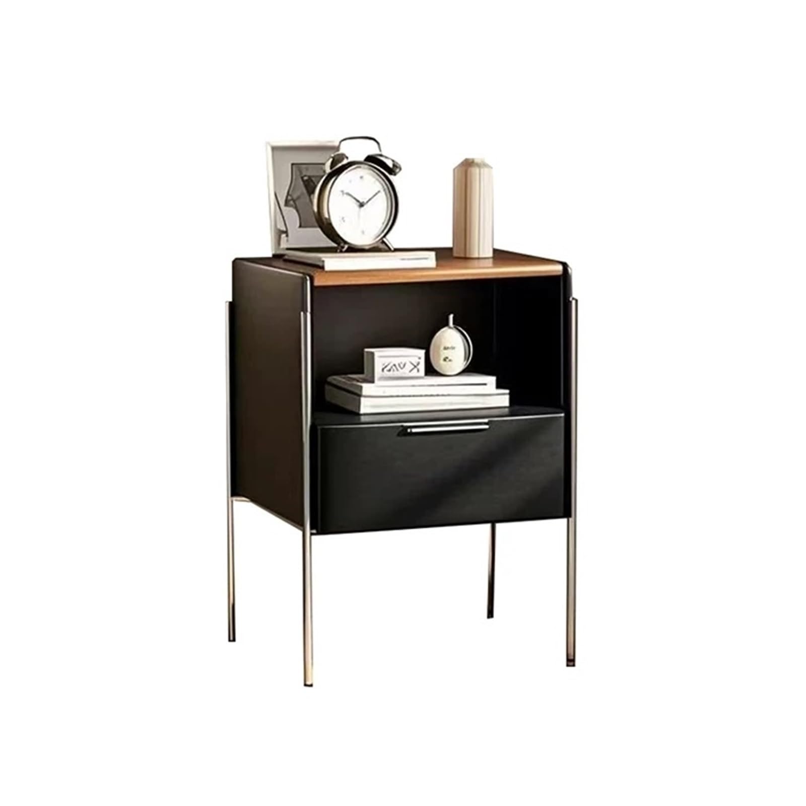 Table de Chevet en Acier Inoxydable : Fini le Désordre avec ce Rangement Ouvert