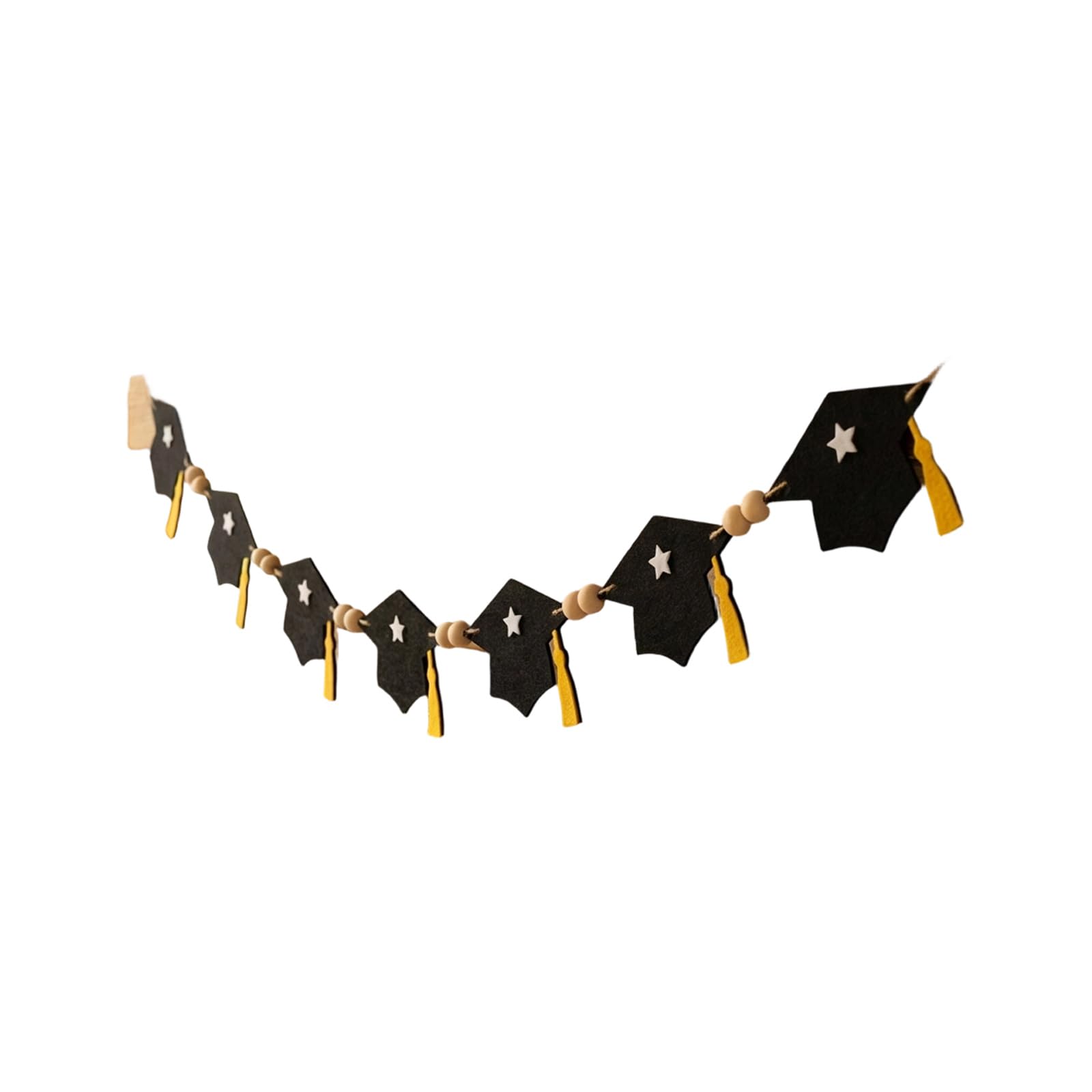 Buxuaaaa D Ecor Hanging Pennant With Woo Beads 2M Long Felt Bunting For Ceiling Isplay Perceive Standar For Graduation