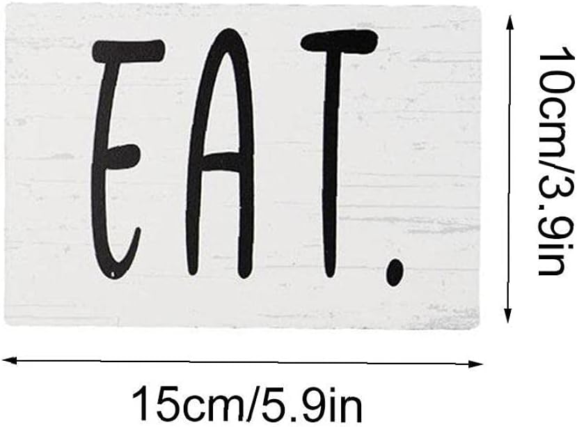 Vintage Wooden Decor Room Small Wood Wall Decor Sign Farmhouse Wooden Plaque Art for Home Gardens Porch Gallery Wall Coffee Shops-4PCS: Kitchen & Dining