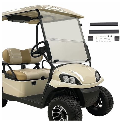 ‎KUAFU Tinted Flip Windshield Compatible with 2007-2016 Golf Cart Yamaha G29 Gas or Electric Golf Cart Folding down Smoke Windscreen