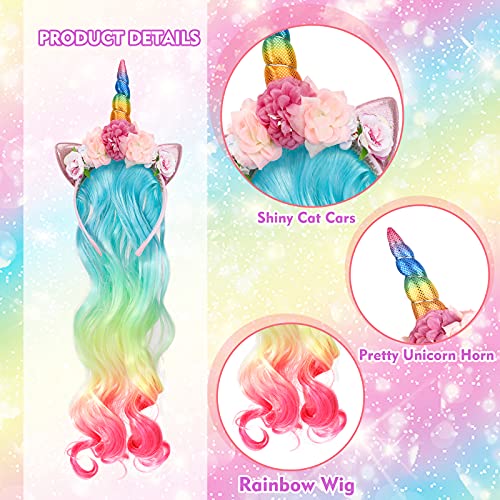 Hifot Einhorn Haarreif Einhorn Stirnband Kinder,Einhörner Mitgebsel Kindergeburtstag Geschenke für Mädchen,Einhorn Party Fasching Haarreif