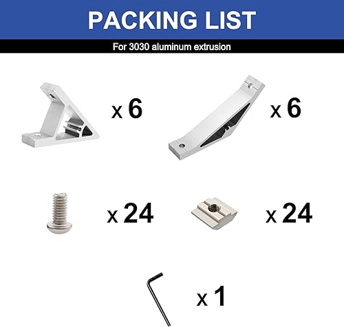 Miniatura 48 de 10 unids 2020 placa de extrusión de aluminio conector esquina L soporte 8020 V ranura hardware ranura T accesorios con tuercas en T y tornillos