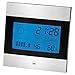 Produktbild CTC WSU 7023 multifunktionale Wetterstation mit Uhr und LCD-Display (beleuchtet), Stand und Wandmontage möglich schwarz/Aluminium