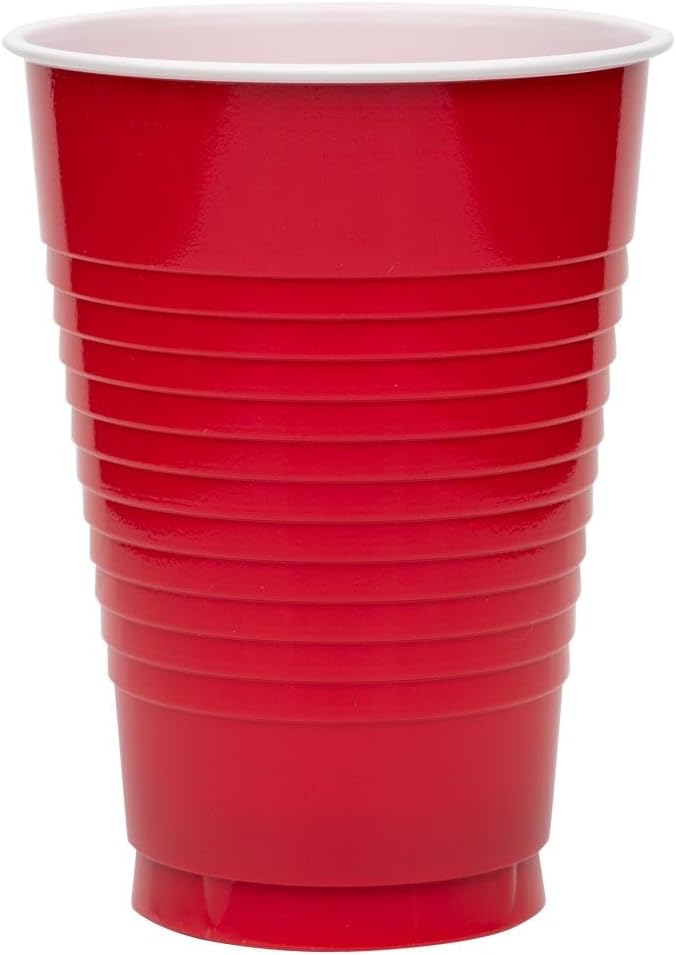 JAM Paper Plastic Party Cups - 12 oz - Red - 20 Glasses/Pack