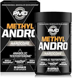 PMD Sports Methyl Andro Hardcore - Amplifies Testosterone for Lean Muscle Growth and Strength Gains-Weightlifting and Workout Performance-Dietary Supplement (90 Vegetarian Capsules)