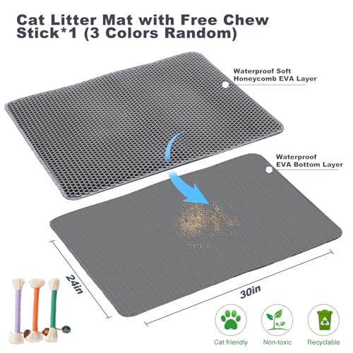 TidyNuts Tapete de areia para gatos 76.2 cm x 61.0 cm camada dupla impermeável e antiderrapante - ta