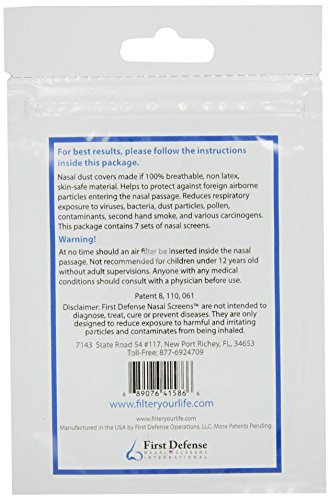 First Defense Nasal Screens, Large Size - 7-Sets Per Pack