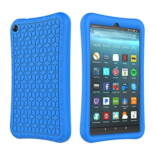 SUPWANT Silicone Case for All-New Fire 7 2019 - Light Weight Shockproof Kid Proof Protective Case Back Cover for Amazon Kindle Fire 7 Inch 2019 Tablet (9th Generation - 2019 Release), Blue