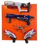 Fury Strike Wall Storage for Nerf Guns – Peg Board Holder for Nerf Blasters – Hanging Storage Rack Shelf Organizer