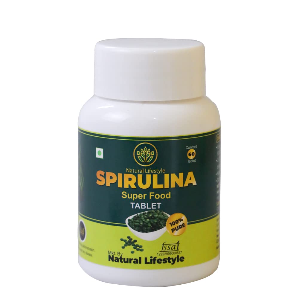 Natural Lifestyle Spirulina Tablets - Most Bio-available Protein & Nutri-dense Superfood | Immunity and Health Supplement | Metabolism Booster | 100% Vegan | 60 Tablets (500mg Each) ST-101 (B0BS75H59J) Amazon Price History, Amazon Price Tracker