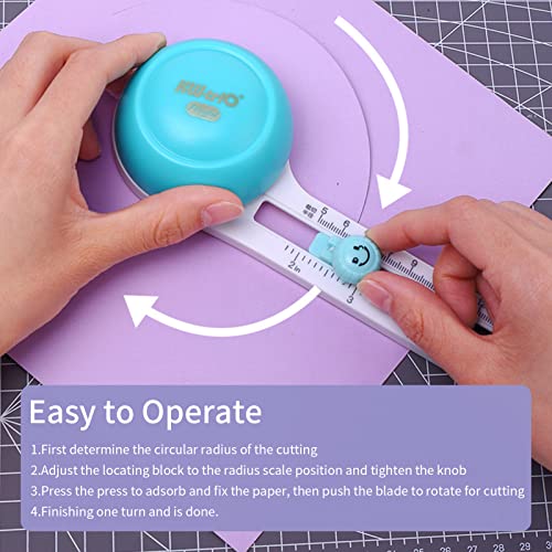 HUIOP Tesoura De Corte De Papel, Cortador De Papel Circular Cortador De Círculo Rotativo Manual Ferr