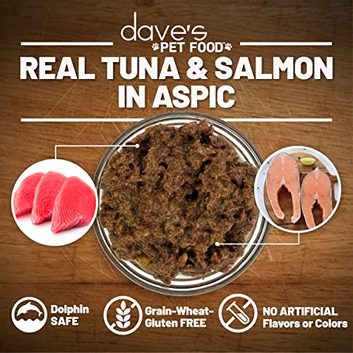 Dave's Naturally Healthy Tuna And Salmon Dinner In Aspic For Cats, 3 Oz Can (Case Of 24 ) #TOP3