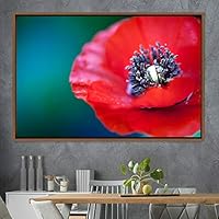 Framed Canvas Wall Art Flora Snapshot Closeup Dark Expressive Farmhouse/Country Floral Multicolor Photography Realism Single - 16x24 inches